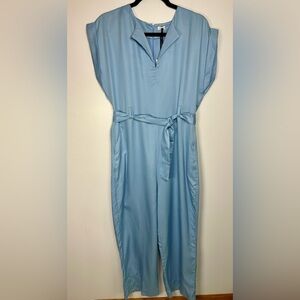 1 People Blue TENCEL Jumpsuit | Size Large (10) Sustainable Chic